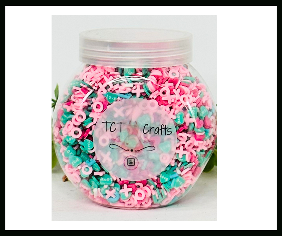 150g Pastel Love Valentine's Polymer Clay Sprinkle Mix - Ideal for Fake Bakes, Clay Art, Slime - Soft, Romantic, and Festive TCTCrafts
