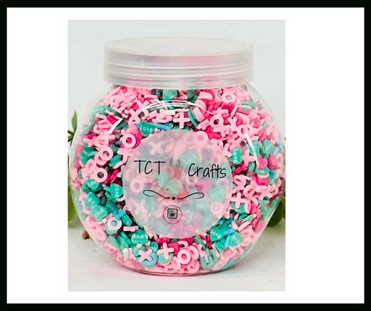 150g Pastel Love Valentine's Polymer Clay Sprinkle Mix - Ideal for Fake Bakes, Clay Art, Slime - Soft, Romantic, and Festive TCTCrafts