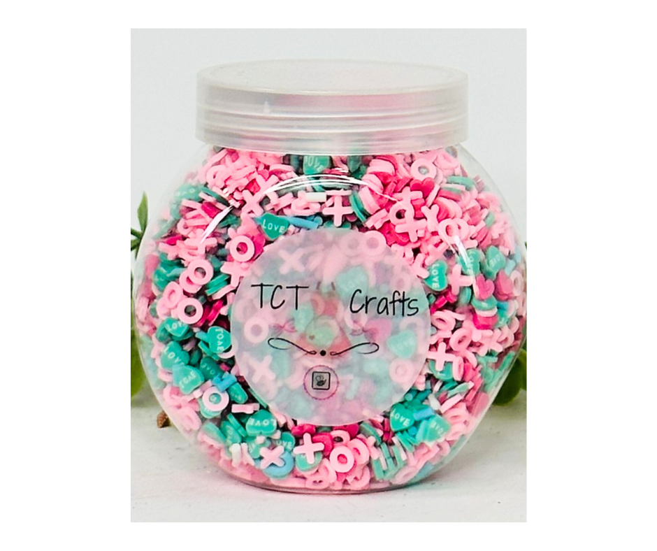 150g Pastel Love Valentine's Polymer Clay Sprinkle Mix - Ideal for Fake Bakes, Clay Art, Slime - Soft, Romantic, and Festive TCTCrafts