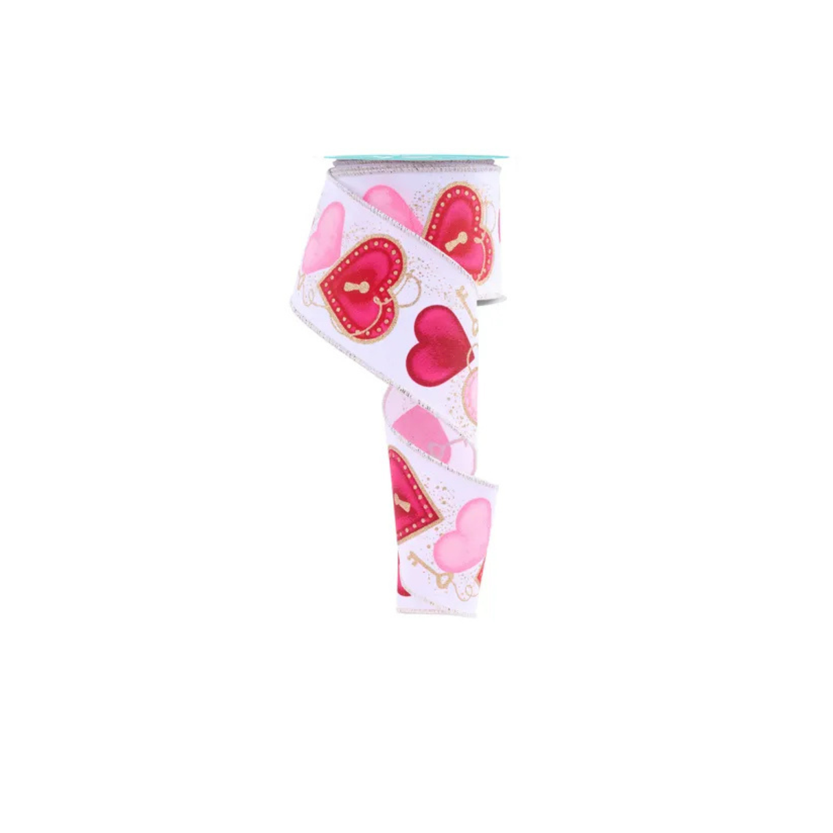 Valentine Heart Lock Wired Ribbon 2.5 Inch-RGF152227