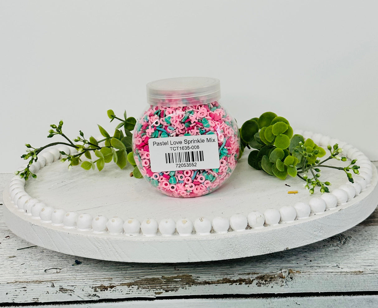 150g Pastel Love Valentine's Polymer Clay Sprinkle Mix - Ideal for Fake Bakes, Clay Art, Slime - Soft, Romantic, and Festive TCTCrafts