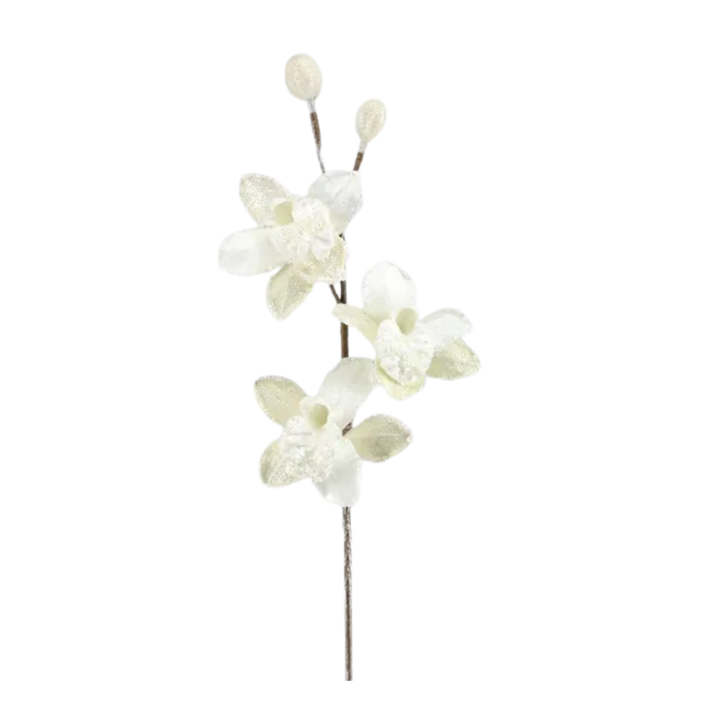 22” Pearl Velvet Beaded Orchid Stem – Elegant Faux Floral for Holiday or Wedding Decor-XS707366 Craig Bachman