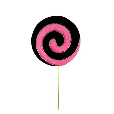 Colorful Plush Lollipop Spray | 23" Pink, Black, and Gold Candy Decor -57115PKBK Liberty Floral