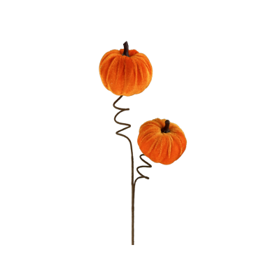 Charming Plush Pumpkin Spray | 28" Orange Pumpkin Décor by TCT Crafts | Set of 2 Mini Pumpkins -57146OR