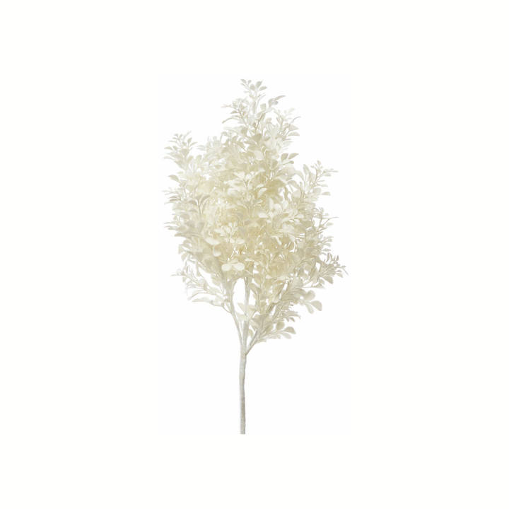 18.5" Artificial White Boxwood Bush – Faux White Filler Stem for Wreaths, Bouquets, Wedding Florals & Home Decor-PSB710-WH