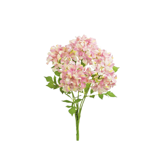19" Pink & Lavender Artificial Hydrangea Bush – Faux Floral for Weddings & Home Décor (5640-PLAV)