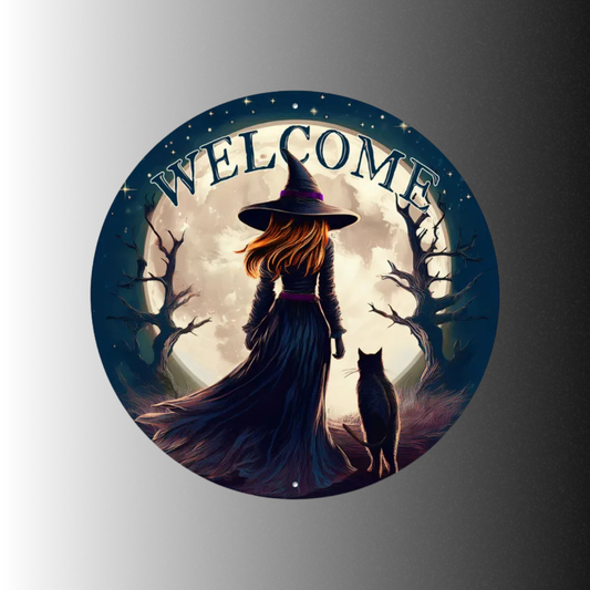 Witch Moon Welcome Sign 12 Inch Halloween Decor-MD1685 Craig Bachman