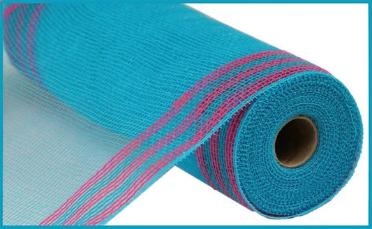 Turquoise Pink Deco Mesh Roll 10.25 Inch x 10 Yards-RY8325F9 Craig Bachman