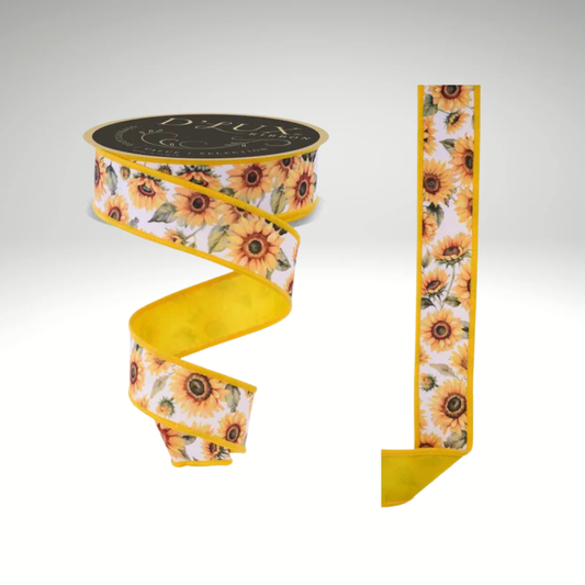Sunflower Double-Sided Wired Ribbon 1.5"x10yd-LX1078 Craig Bachman