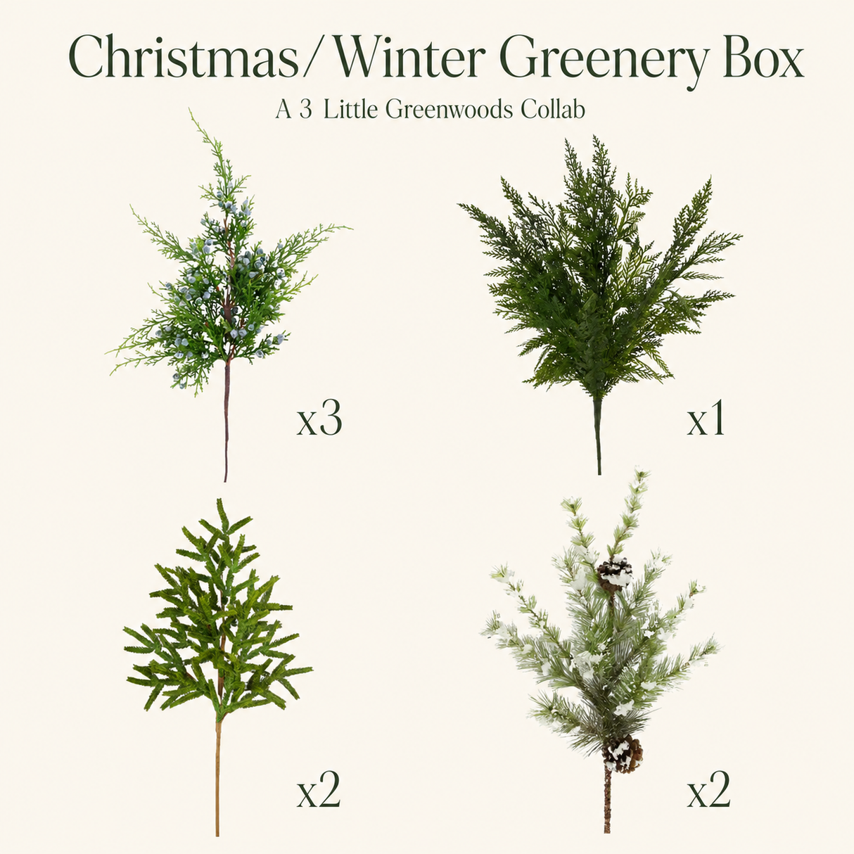 Christmas/Winter Greenery Box — 3 Little Greenwoods Collaboration-AFF-A-2608B TCT Crafts Designs & Decor