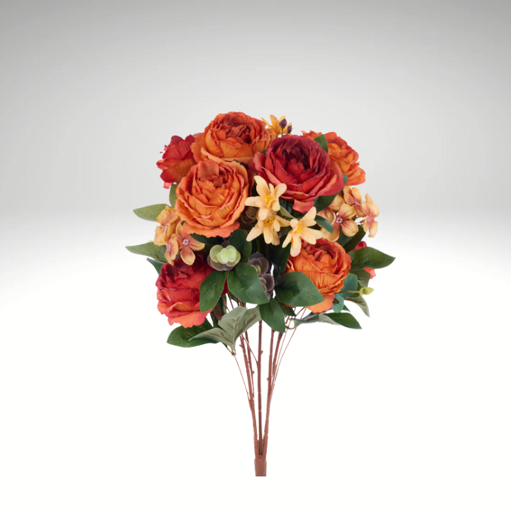 22" Mauve & Dusty Pink Artificial Cabbage Rose Bush – 5 Bloom Fabric Floral Stem-FB195430 (Copy) Craig Bachman