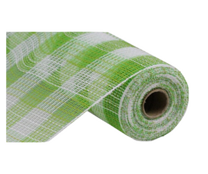 10.25"x10YD Faux Jute Checkered Mesh in Fresh Green/White - Versatile Crafting Material-RY832066