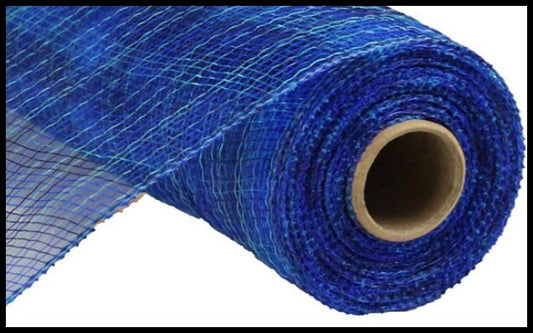 Blue Multi Stripe Deco Mesh 10 Inch x 10 Yards-RE1382NW Craig Bachman