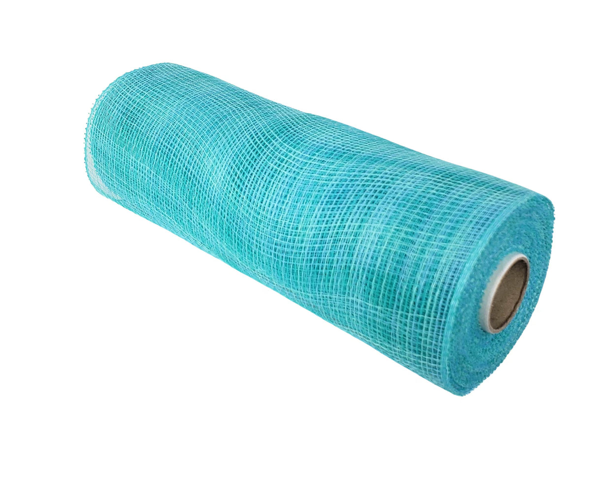 Multi Stripe Mesh Ribbon in Light Blue and Aqua — 10 Inch x 10 Yards-RE1382NJ Craig Bachman