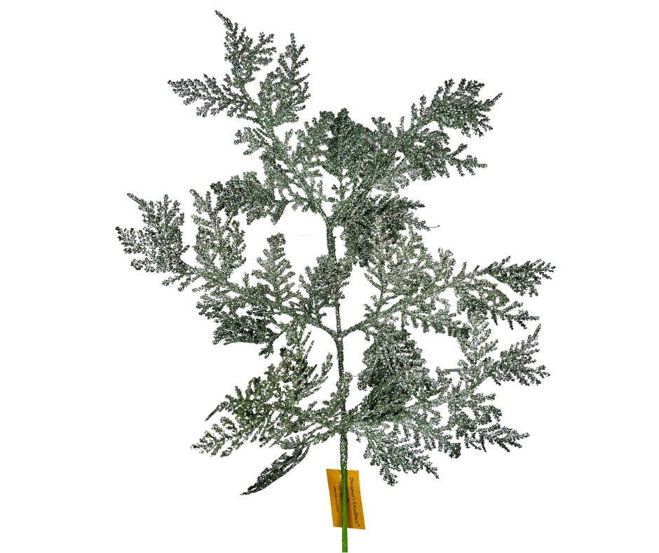 Sage Green Glitter Spray 19 Inch Christmas Pick for Wreaths and Holiday Decor-262340 Direct Export