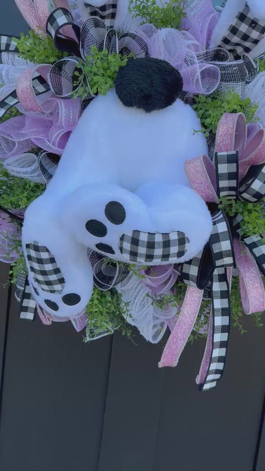 Pink Easter Bunny Butt Wreath-TCT 1615