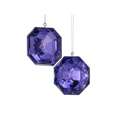 4" Acrylic Precious Gem Ornament Set | Round and Square | Choice of Colors | Set of 2 Assorted -MTX67413