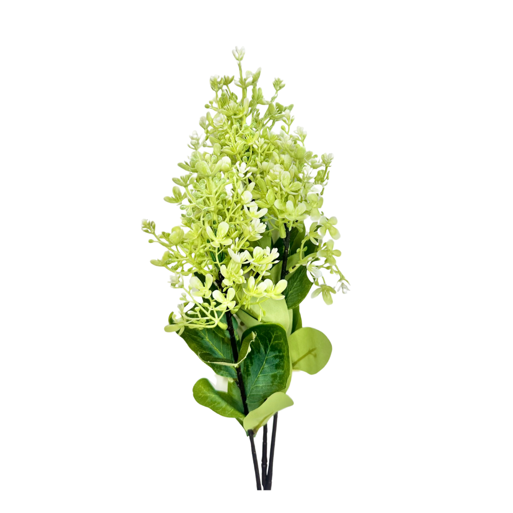 TCT Crafts Artificial 29" Seeded PeeGee Hydrangea Stem - Craft and Home Decor Supply - Green/White - Greenery for Arrangements-5670-W Select Artificials