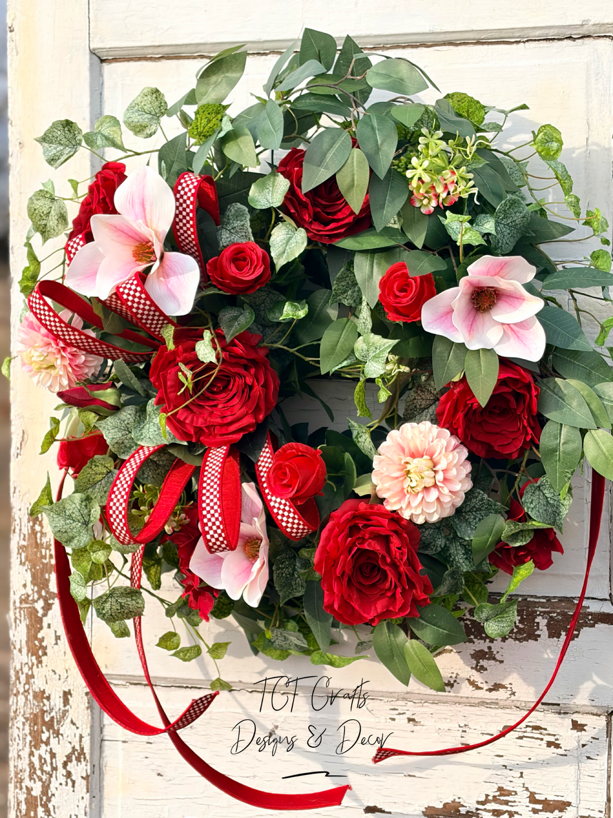 Red Rose Valentine Grapevine Wreath for Front Door and Everyday Decor TCT Crafts