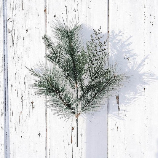 Frosty Mixed Pine Spray 24 Inch Artificial Winter Greenery for Christmas Decor-VS001 Sims Pottery
