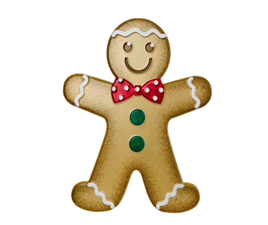 12" Metal Embossed Christmas Gingerbread Boy Sign - Festive Holiday Decor-(MD055504) TCT Crafts