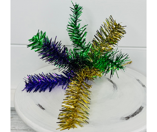 12" Mardi Gras Tinsel Spray – Purple, Green, Gold Party Decor | TCT Crafts I XX7171 Craig Bachman