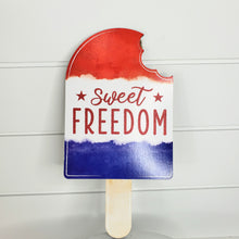 Load image into Gallery viewer, AP8883-13&quot;Hx7&quot;L Sweet Freedom Patriotic Popsicle Sign