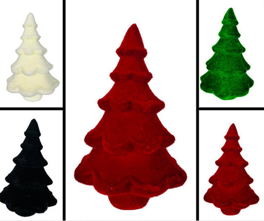 14x9" Flocked Colored Christmas Tree Decor in Red, Green, White, Black - Enhance Your Festive Home Atmosphere-XT859298 TCT Crafts