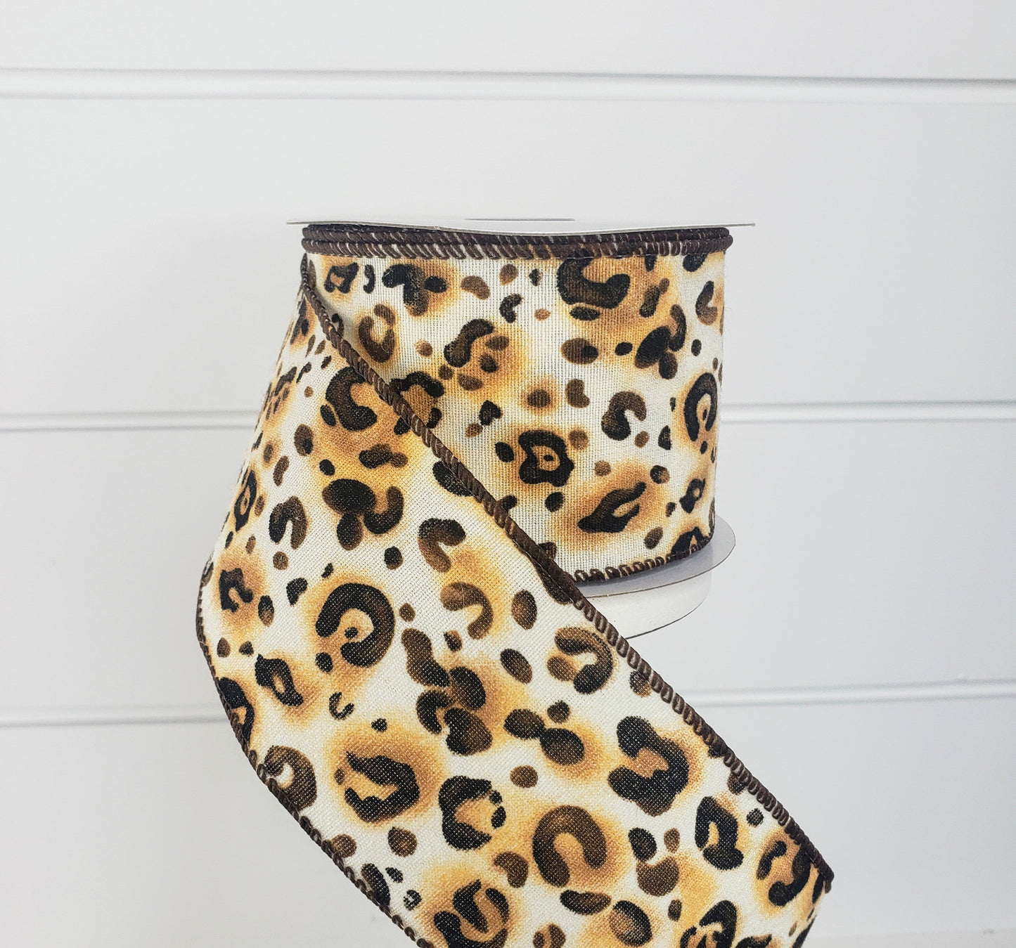 2.5"x10YD Cheetah Print Canvas Wired Ribbon - Wild Style for Crafts and Decor -(61028-40-38) TCT Crafts