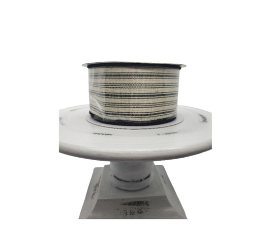 2.5 Inch Ticking Stripe Farmhouse Wired Ribbon - Classic Charm for Your Home Decor-RGA187602 TCT Crafts