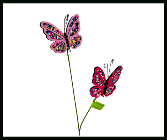 24" Pink Butterfly Spray - Vibrant Artificial Floral Accent - Perfect for Home Decor, Weddings, Parties, and Crafts-63286PK TCT Crafts