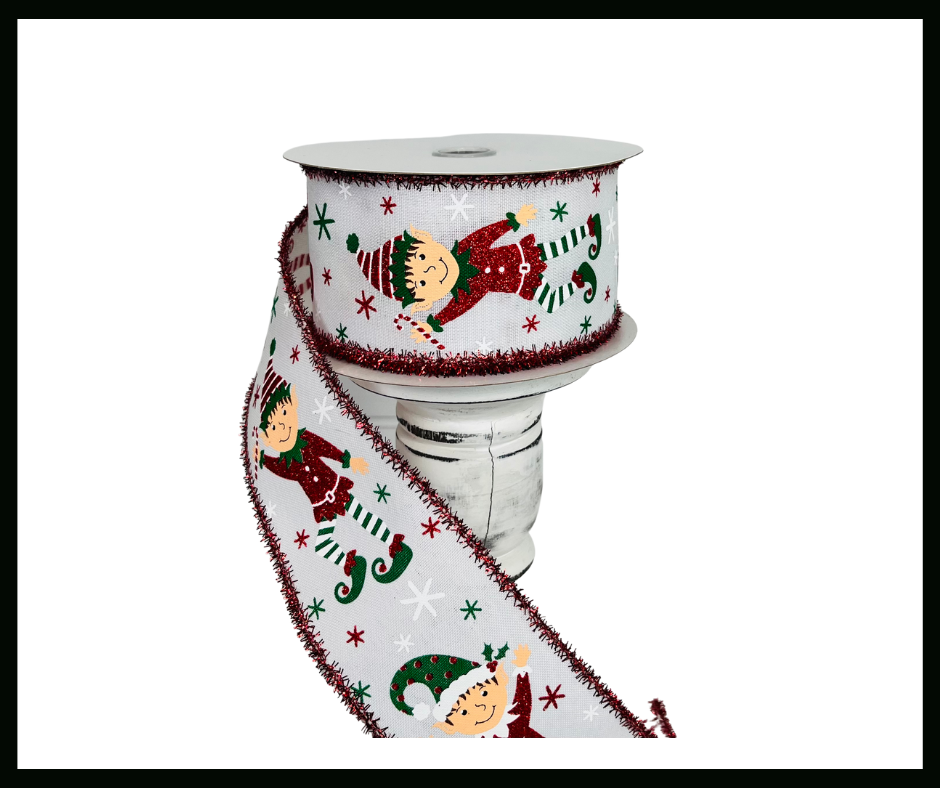 2.5"x10YD Christmas Elves Wired Ribbon - Festive Delight for Your Holiday Crafts-RGA829327 TCT Crafts