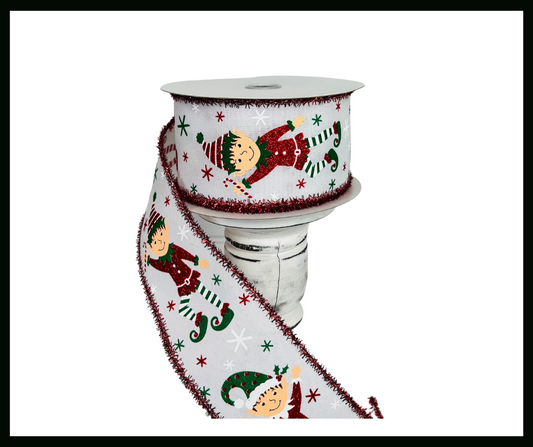 2.5"x10YD Christmas Elves Wired Ribbon - Festive Delight for Your Holiday Crafts-RGA829327 TCT Crafts
