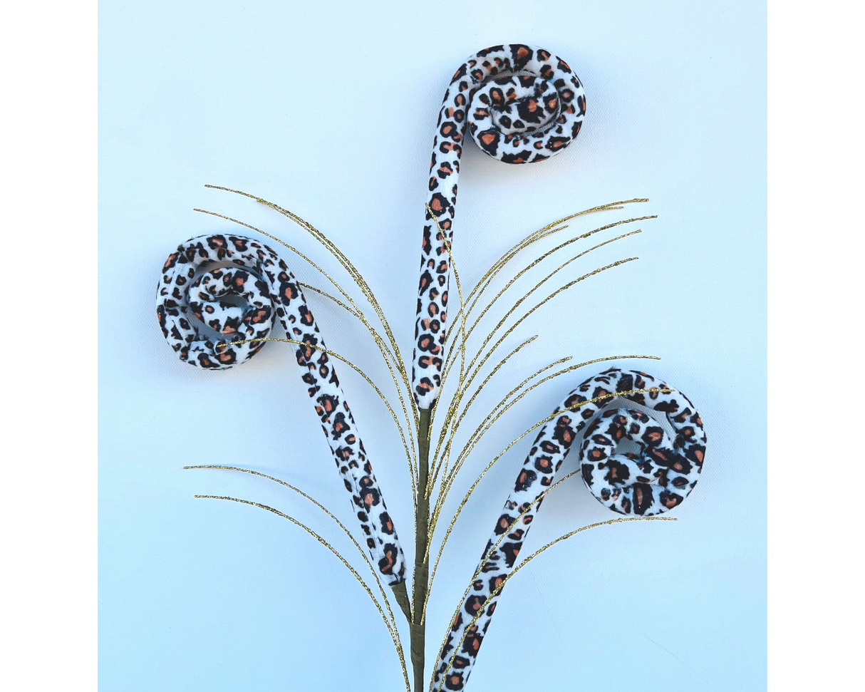 Wild and Chic: 31-Inch Leopard Print Tubing Coil Spray in Cream/Black/Brown/Gold-MN018208 TCT Crafts