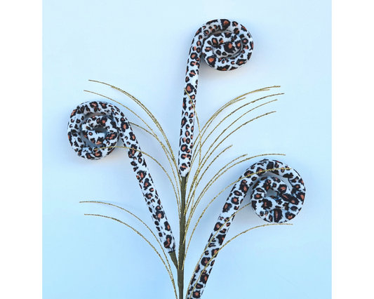 Wild and Chic: 31-Inch Leopard Print Tubing Coil Spray in Cream/Black/Brown/Gold-MN018208 TCT Crafts