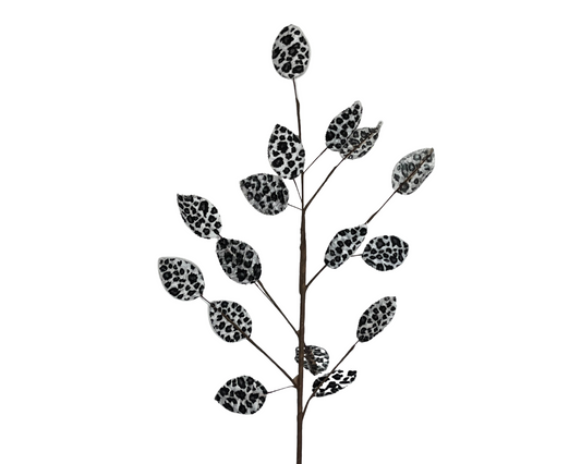 Elegant Frost: 32-Inch Snow Leopard Leaves Spray-(128705) TCT Crafts