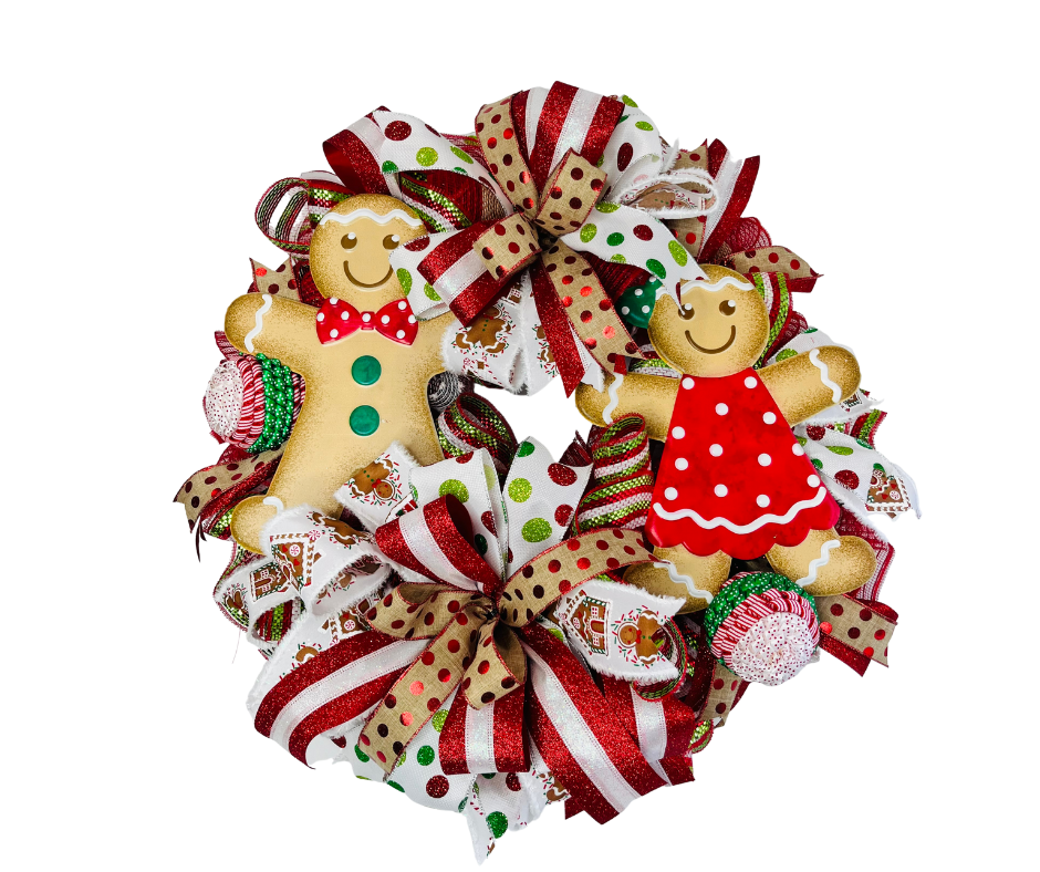 Boy/Girl Gingerbread Christmas Wreath-TCT1553