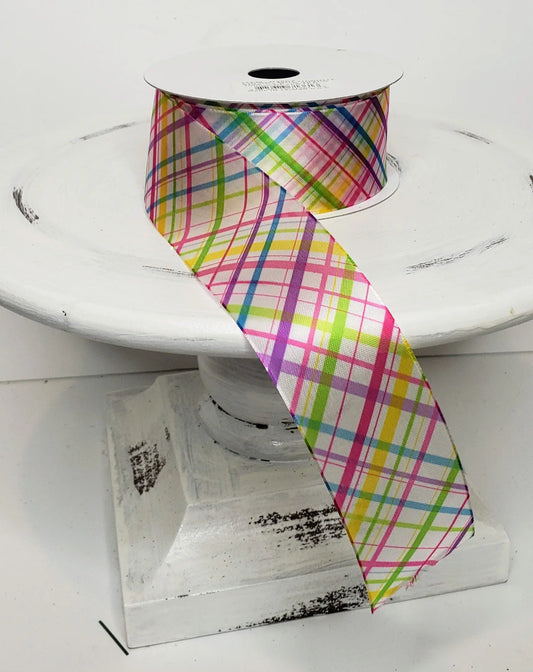 RJ4054-Non Wired 1.5 Inch Multi Colored Sheer Spring Ribbon - TCTCrafts