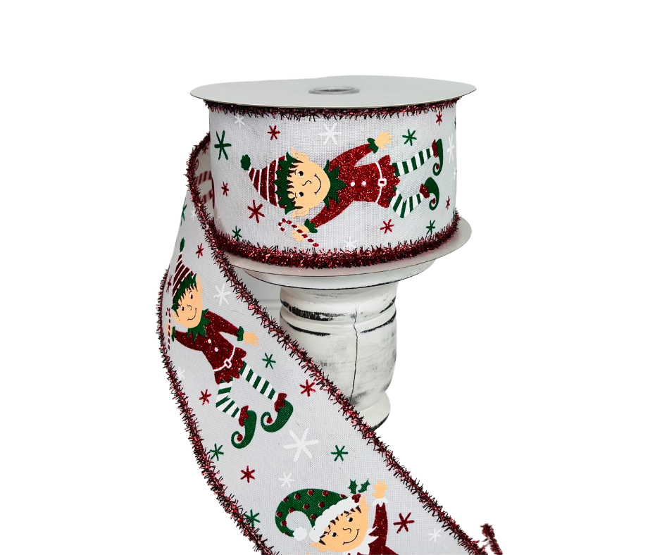 2.5"x10YD Christmas Elves Wired Ribbon - Festive Delight for Your Holiday Crafts-RGA829327 TCT Crafts