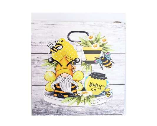 CM2158-10"x10" MDF Bee Honey Gnome Sign - TCTCrafts