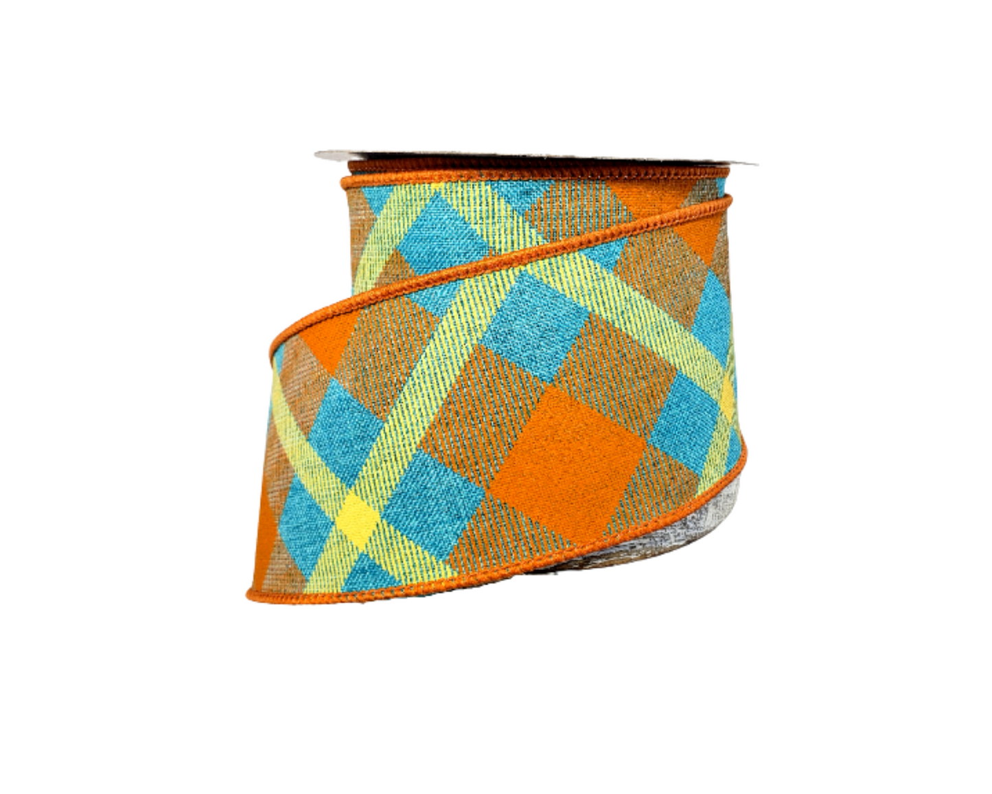 2.5"x10yd Printed Plaid on Royal Wired Ribbon - Vibrant Colors for Festive Crafts and Decor-RG01683F3 TCT Crafts