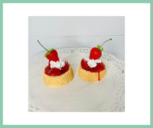 Fake Strawberry Shortcake Tiered Tray Decor/Food Prop-TCT1546 TCT Crafts