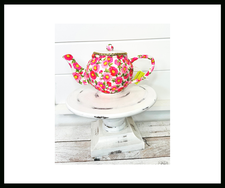 63202PK -H6xW10 Pink Foam Tea Pot Wreath Attachment