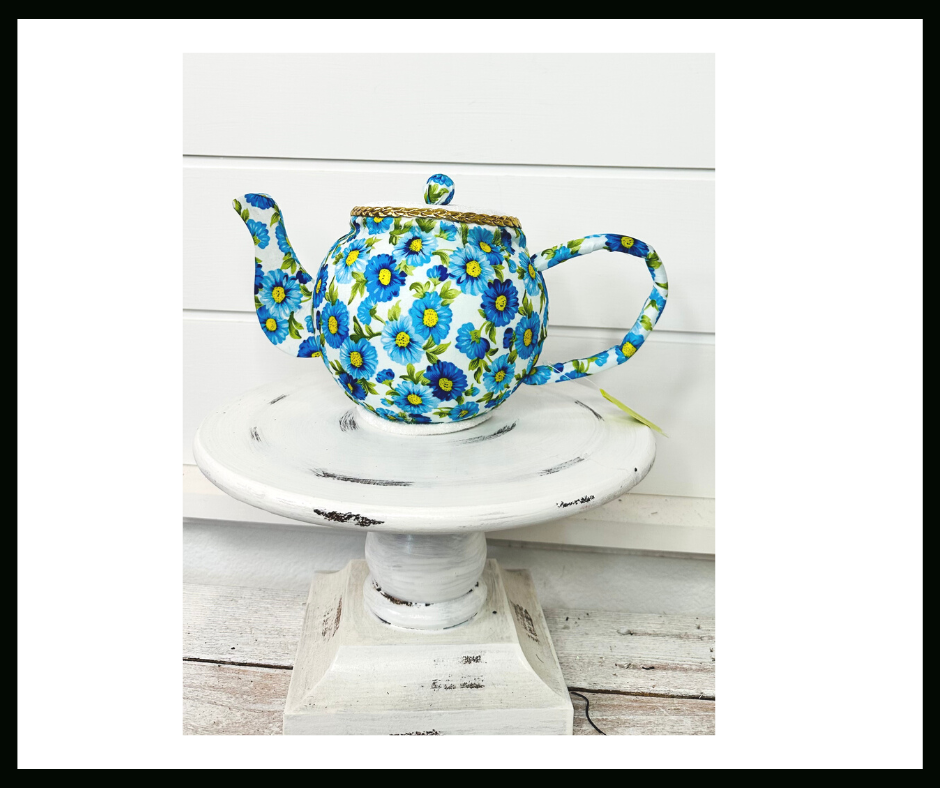 H6xW10 Blue Foam Tea Pot Ornament/Wreath Attachment: A Charming and Versatile Accent for Your Wreaths-63202BL TCT Crafts