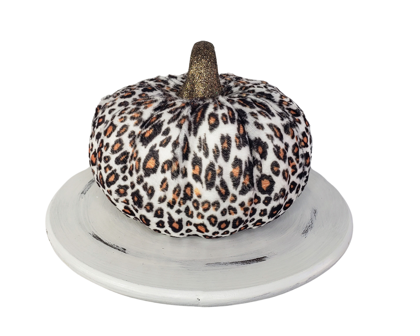 Chic Fall Accent: 7-Inch Leopard Print Foam/Fabric PumpkinHA039827 TCT Crafts