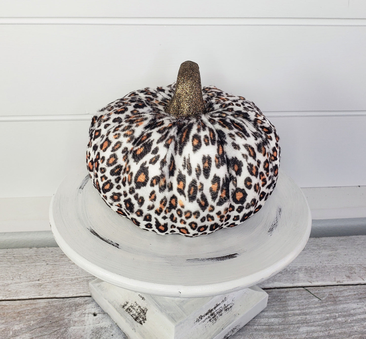 Chic Fall Accent: 7-Inch Leopard Print Foam/Fabric PumpkinHA039827 TCT Crafts