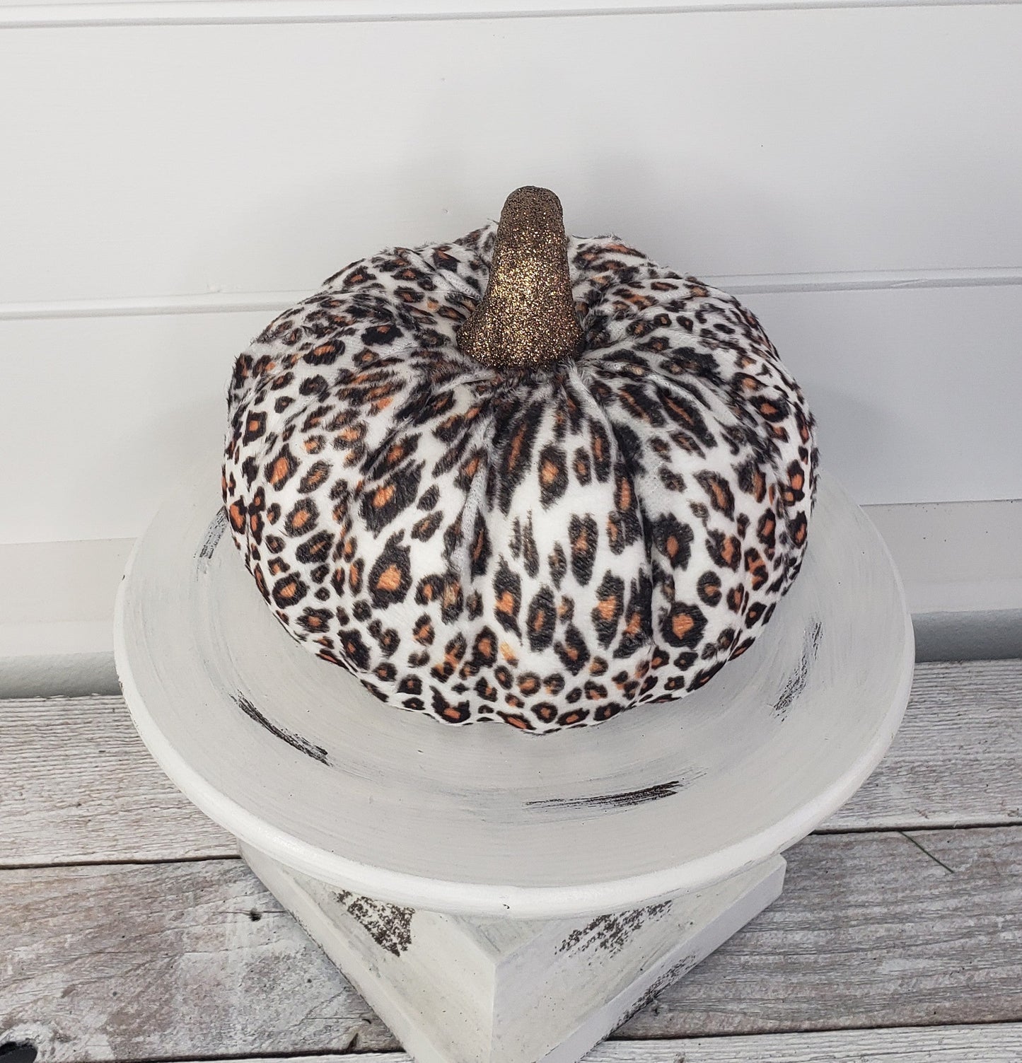 Chic Fall Accent: 7-Inch Leopard Print Foam/Fabric PumpkinHA039827 TCT Crafts