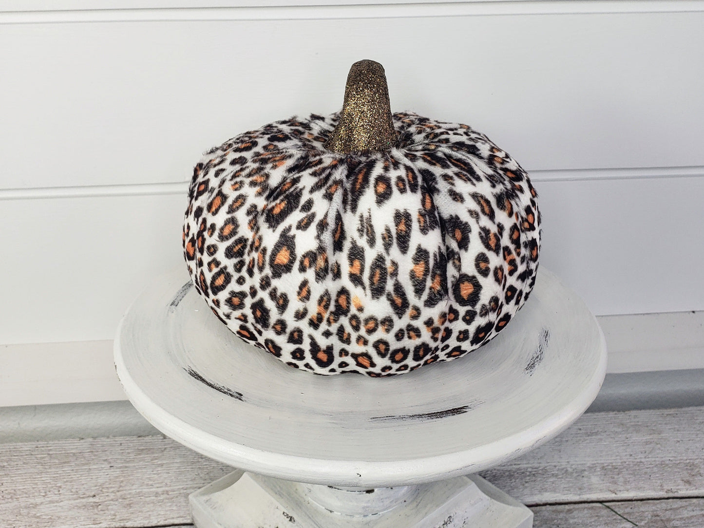 Chic Fall Accent: 7-Inch Leopard Print Foam/Fabric PumpkinHA039827 TCT Crafts