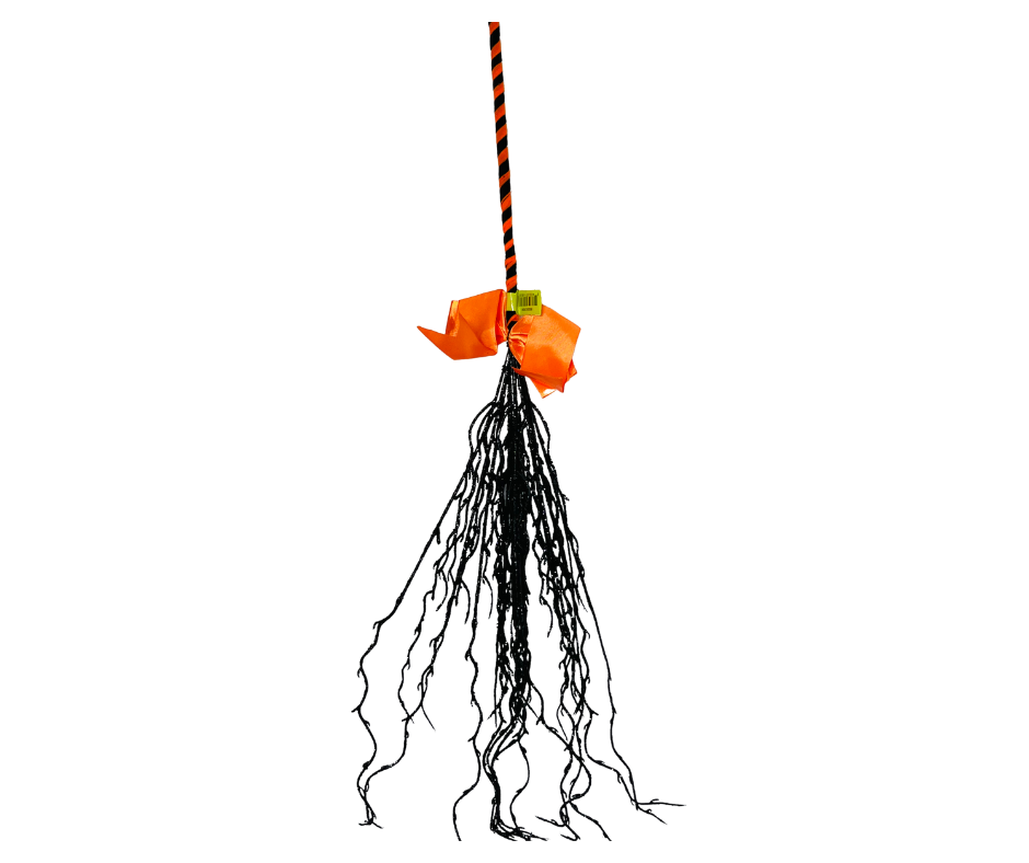Sparkling Halloween Glitter Twig Witch Broom - 24 Inches of Enchanting Charm-56550ORBK