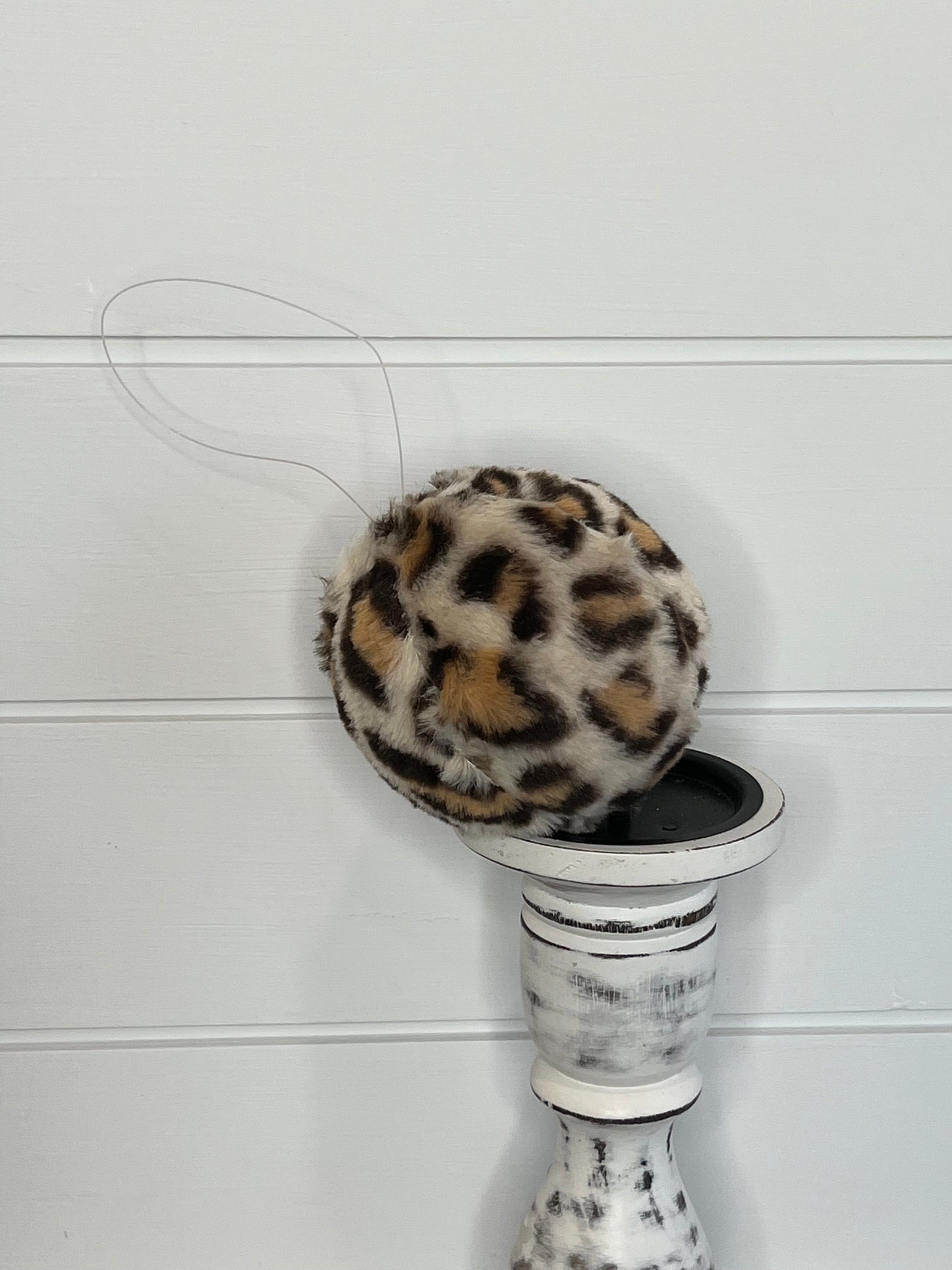 Festive Furry Delight: 4.5-Inch Christmas Fuzzy Animal Print Ornament Ball-(133099) TCT Crafts